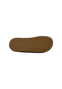 Suola di scarpa in gomma marrone con motivo ondulato testurizzato. Bordi leggermente arrotondati e superficie liscia, progettata per aderenza e durata.