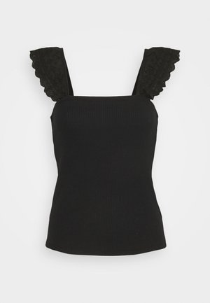 GAP Petite, EYELET - T-shirt imprimé - black