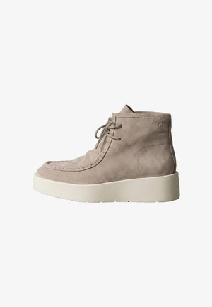 Calvin Klein, FLATF LACE UP APR CUT BOOT - Plateaustøvletter - taupe