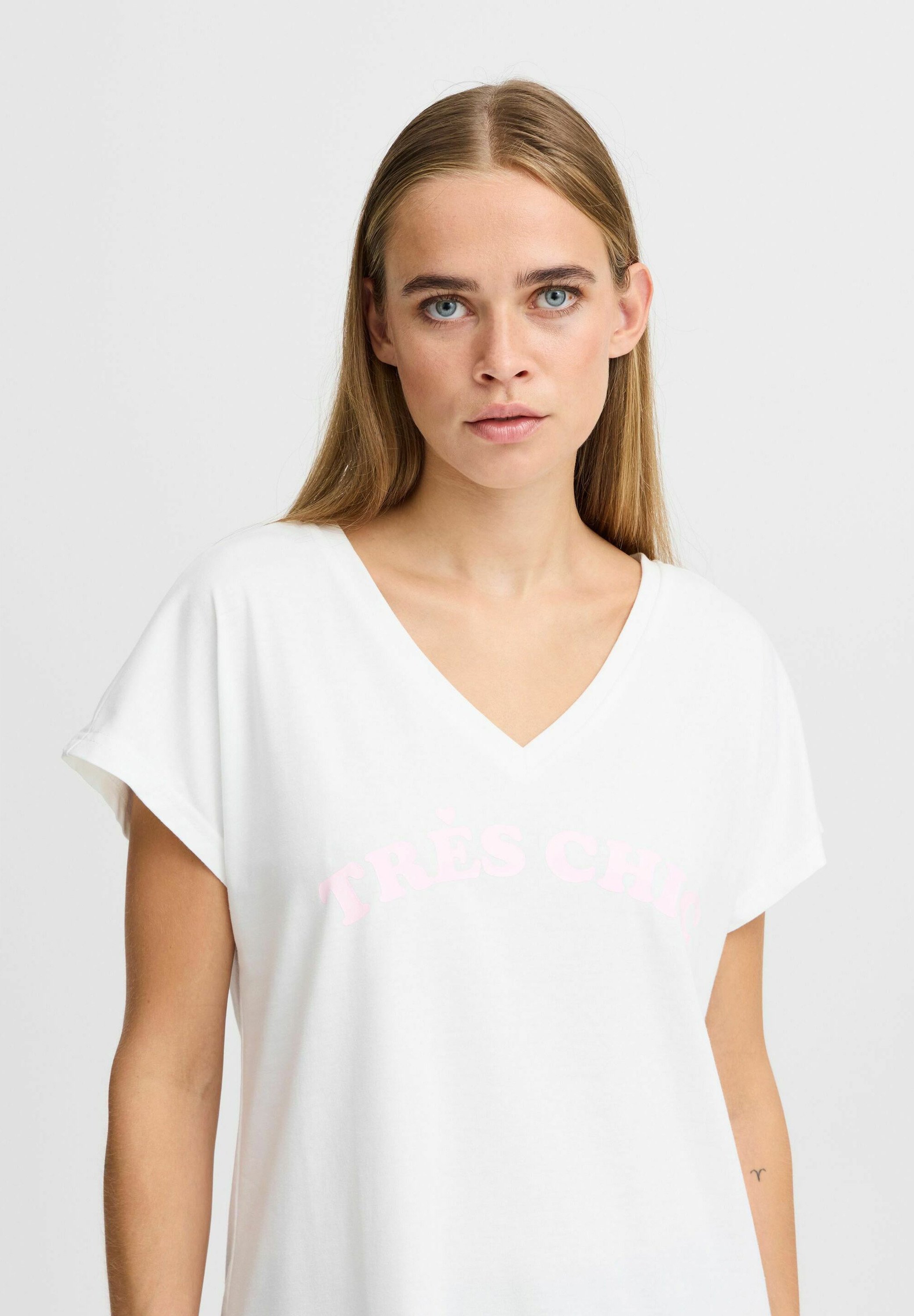 売れ筋商品|||イチ Tシャツ レディース トップス IXJANET - Print T-shirt - cloud dancer pink lady ICHI IXJANET - T-Shirt print - cloud dancer pink lady/weiß