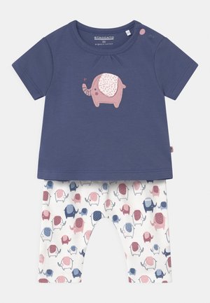 SET - T-shirt print - dark blue/light pink