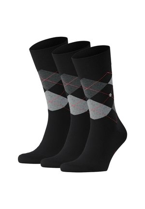 3ER PACK -
 KING, LOGO EMBLEM KING - Socks - schwarz grau