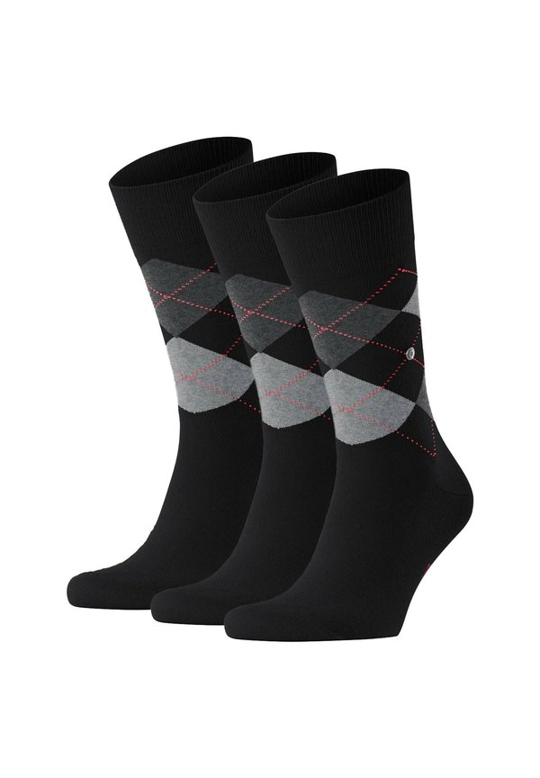 3ER PACK -
KING, LOGO EMBLEM KING - Socks - schwarz grau