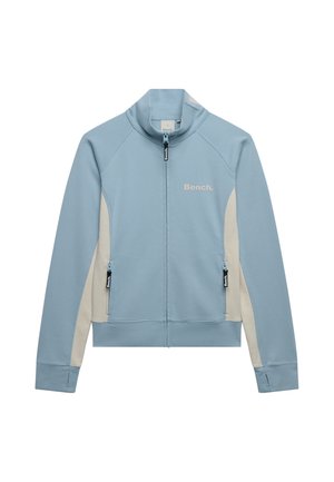 Bench, BENCH X SUPERDRY &AMP; CO BENCH HIGH NECK CONTRAST TRACK TOP - Sweatjacke - blue fog moonbeam