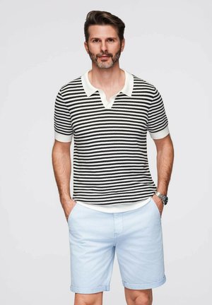 BUTTONLESS WITH NAUTICAL STRIPES - Poloshirt - balck and white