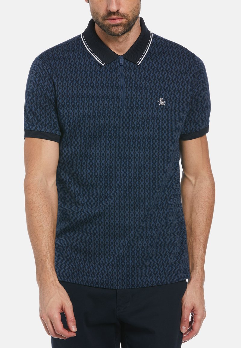Original Penguin ARGYLE PRINT 1/4 ZIP - Polo - sargasso sea