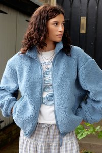 BDG Urban Outfitters OLIVE BOXY  - Flisinė striukė - blue