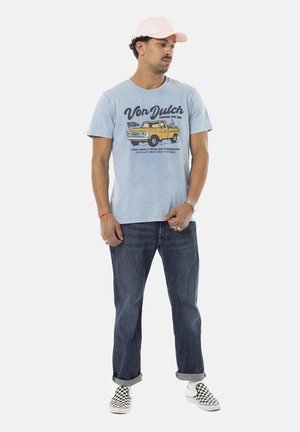 REGULAR EN ACID WASH PRINT DEVANT TRUCK - T-shirt imprimé - bleu