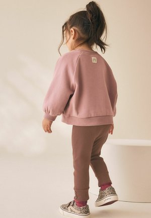 Next, REGULAR FIT - RIBBED BUTTON CUFFED LEGGINGS - Leggings - Trousers - chocolate brown