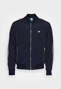 REVERSIBLE COAT SLIM FIT OUTSIDE IN TECHNO FABRIC PEACH TOUCH - Blusão aviador - ink blu