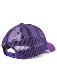 Lila baseball sapka hálós hátlappal, ívelt karimával és állítható patentos zárással. Sima anyag, puha tapintással és szellőzéssel.