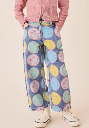Next, REGULAR FIT - WIDE LEG JEANS . - Wide leg - mid blue smileyworld® print
