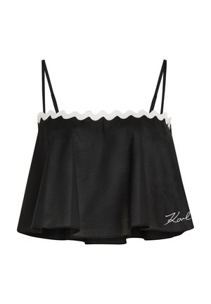 KARL LAGERFELD, SCALLOP CROPPED SHEER BEACH - Accessoire de plage - black