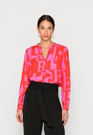 BLOUSE - Camicetta - red/pink letters