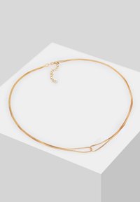 Goldkette mit strukturierten Oberflächen, dualschichtigem Design und einem Verschluss mit verstellbarer Länge.