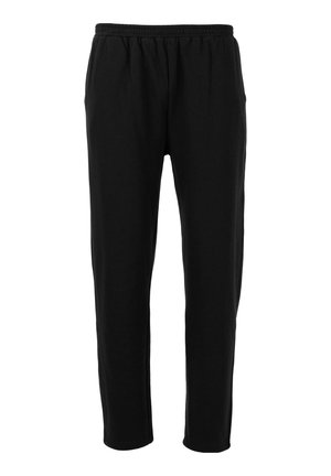 Sorte sweatpants med elastisk talje lavet af blødt, åndbart stof. Har en lige ben-design og sidelommer til funktionalitet.