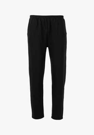 Sorte sweatpants med elastisk talje lavet af blødt, åndbart stof. Har en lige ben-design og sidelommer til funktionalitet.