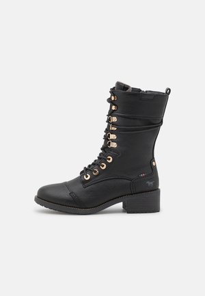 Schnürstiefel - schwarz/gold