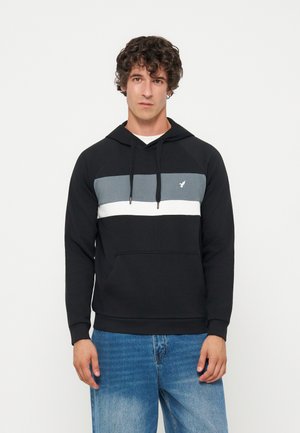 Pier One by Zalando, Sweat à capuche - black/white/stormy weather