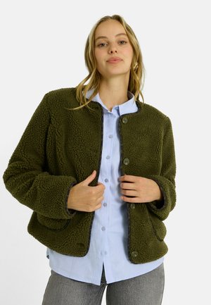 AVEC BOUTONS - Veste polaire - kaki