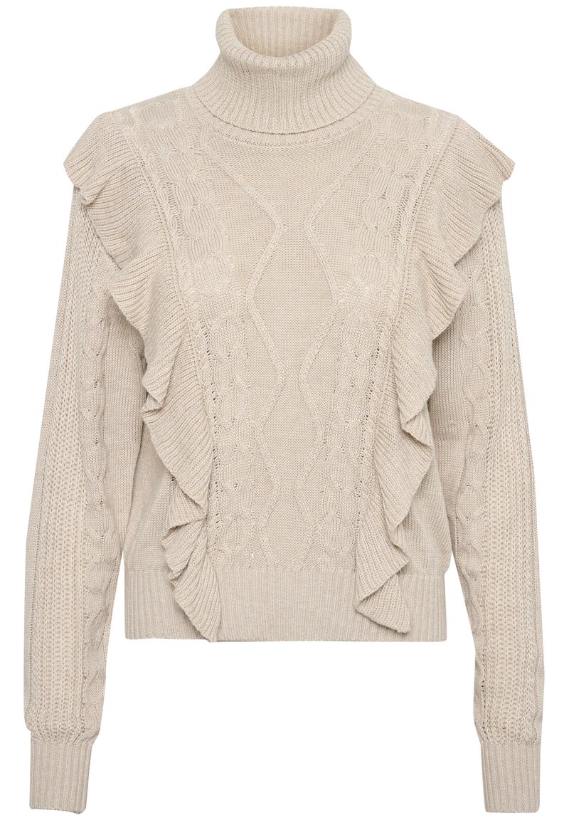 Damen Strickjacken | Cream Strickpullover oat melange/beige - LF09436 Damen Strickjacken | Cream Strickpullover oat melange/beige - LF09436