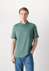 BOSS Bluză polo - open green