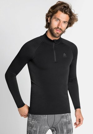 PERFORMANCE WARM TURTLE NECK HALF - Caraco - black-new odlo graphite grey