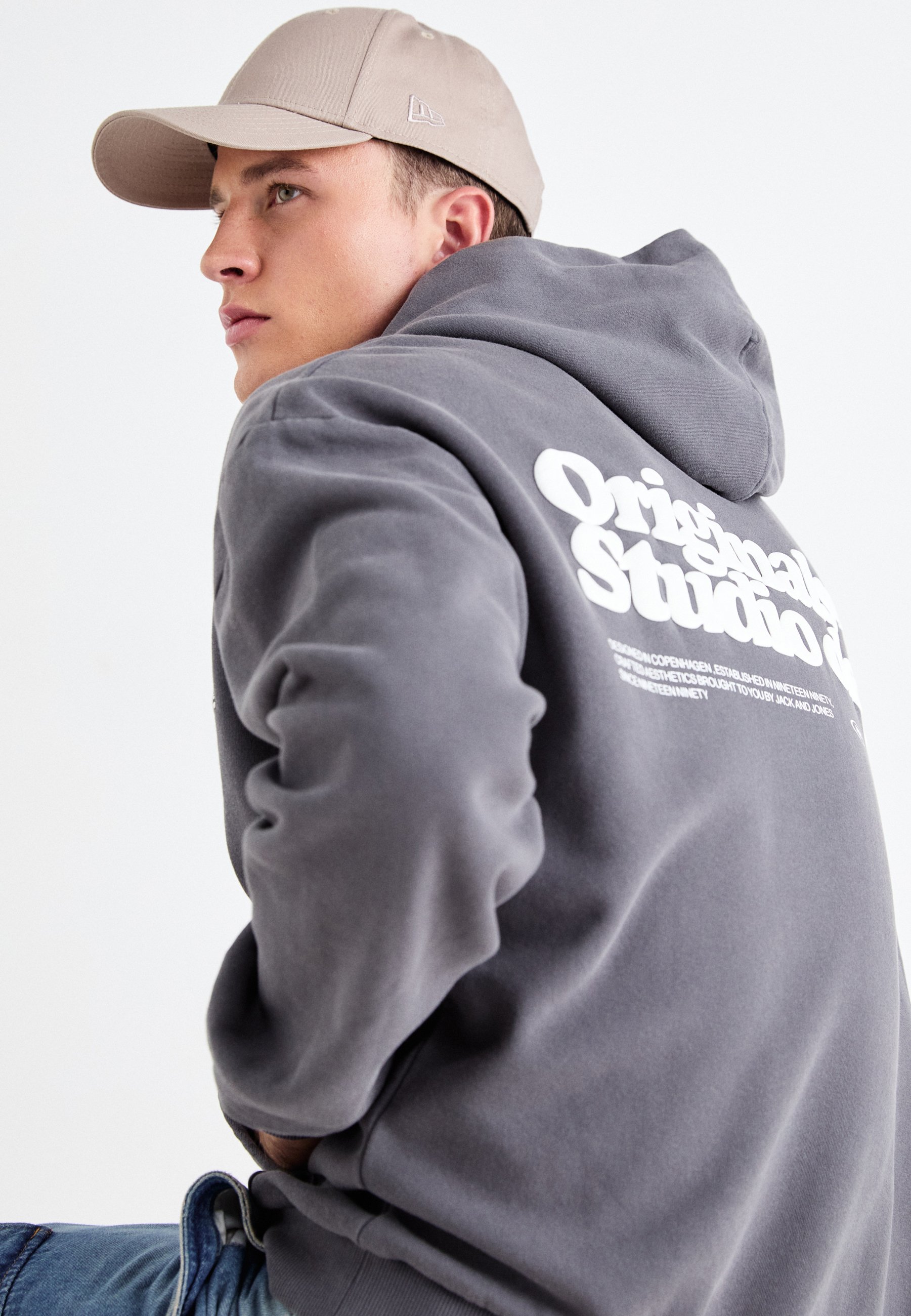 Jack & Jones JORVERMONT HOOD - Sweatshirt - iron gate/grey
