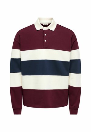 Only & Sons, ONSBENEDICT LS RUBGY RLX SWEAT POLO - Top s dlhým rukávom - bordeaux