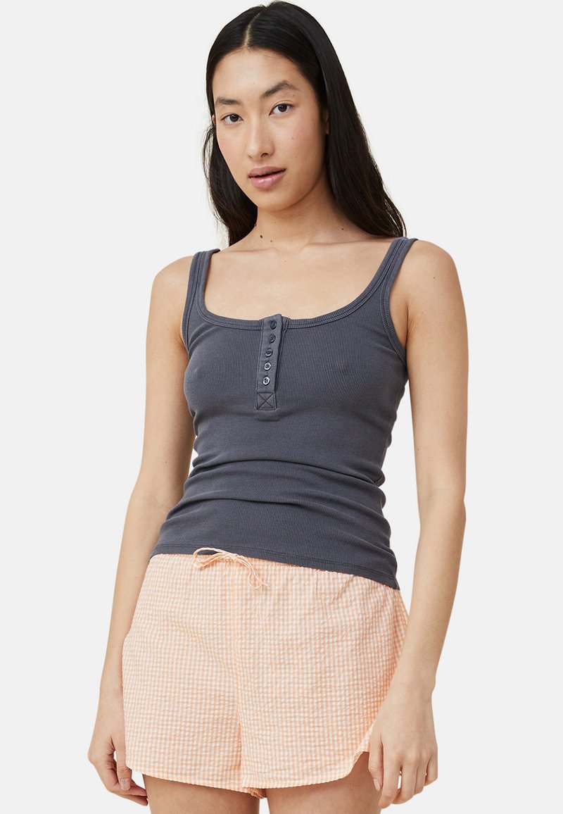 Cotton On HENLEY SLEEP TANK Top washed black/schwarz Zalando.de