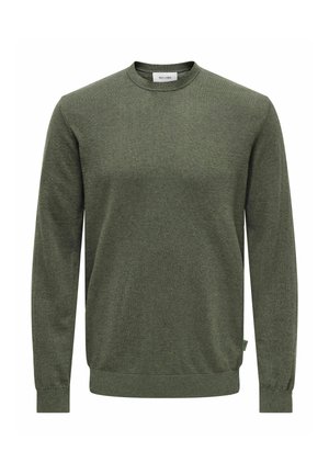 Žalias medvilnės švarkelis su ilgomis rankovėmis, su įsiūvų ir apačios apykakle, pasižymintis tekstūruotu paviršiumi ir maža logotipo etikete apatinėje pusėje.