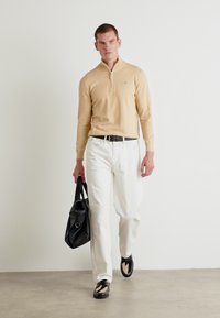 GANT CLASSIC HALF ZIP - Pulóver - khaki melange