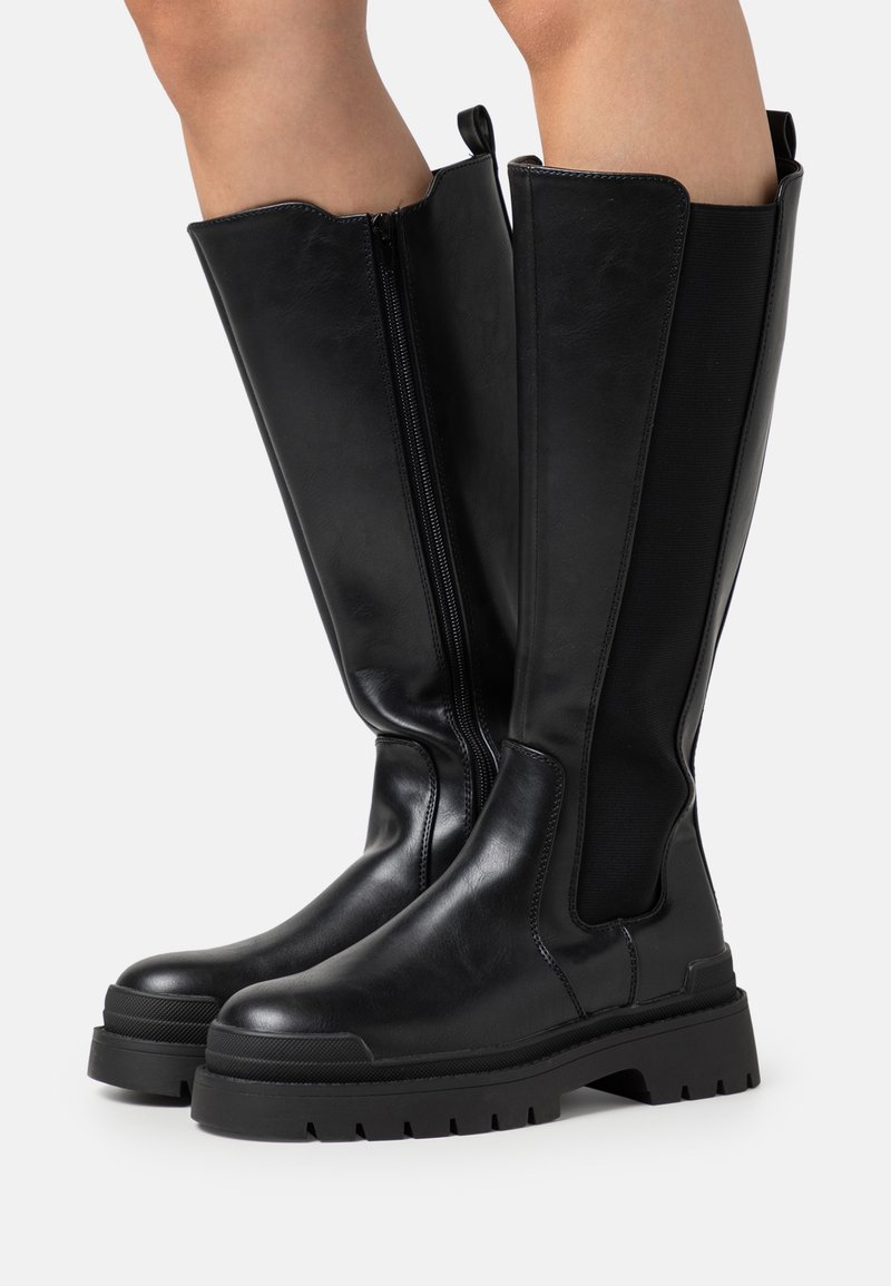 Even&Odd Stivali con plateau - black