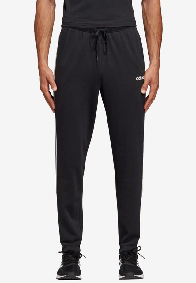 ESSENTIALS 3STRIPES FRENCH TERRY SPORT PANTS - Pantalon de survêtement - black