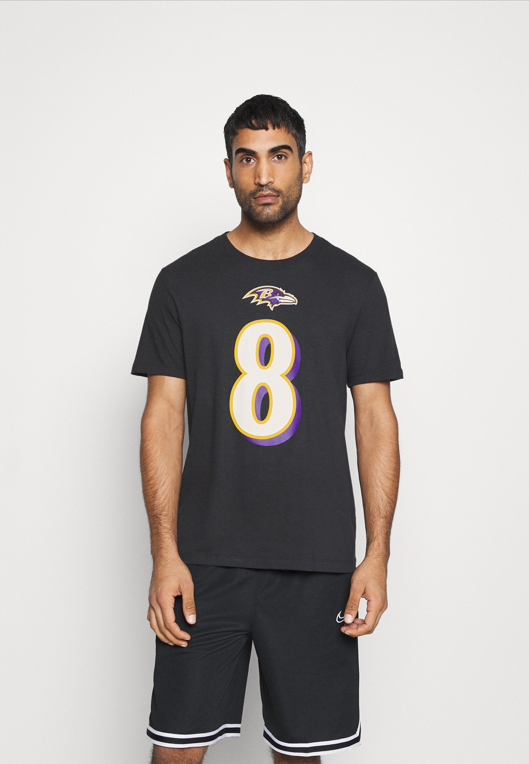 Nike Performance Nfl Baltimore Ravens Player Essential T Shirt Print Black Schwarz Zalando Pl