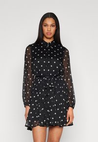 Vero Moda - VMSMILLA VOLUME SHORT DRESS  - Shirt dress - black/snow white dot Thumbnail Image 1