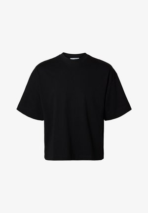 Selected, SLWCOLWOMAN OVERSIZED TEE - Basic T-shirt - black