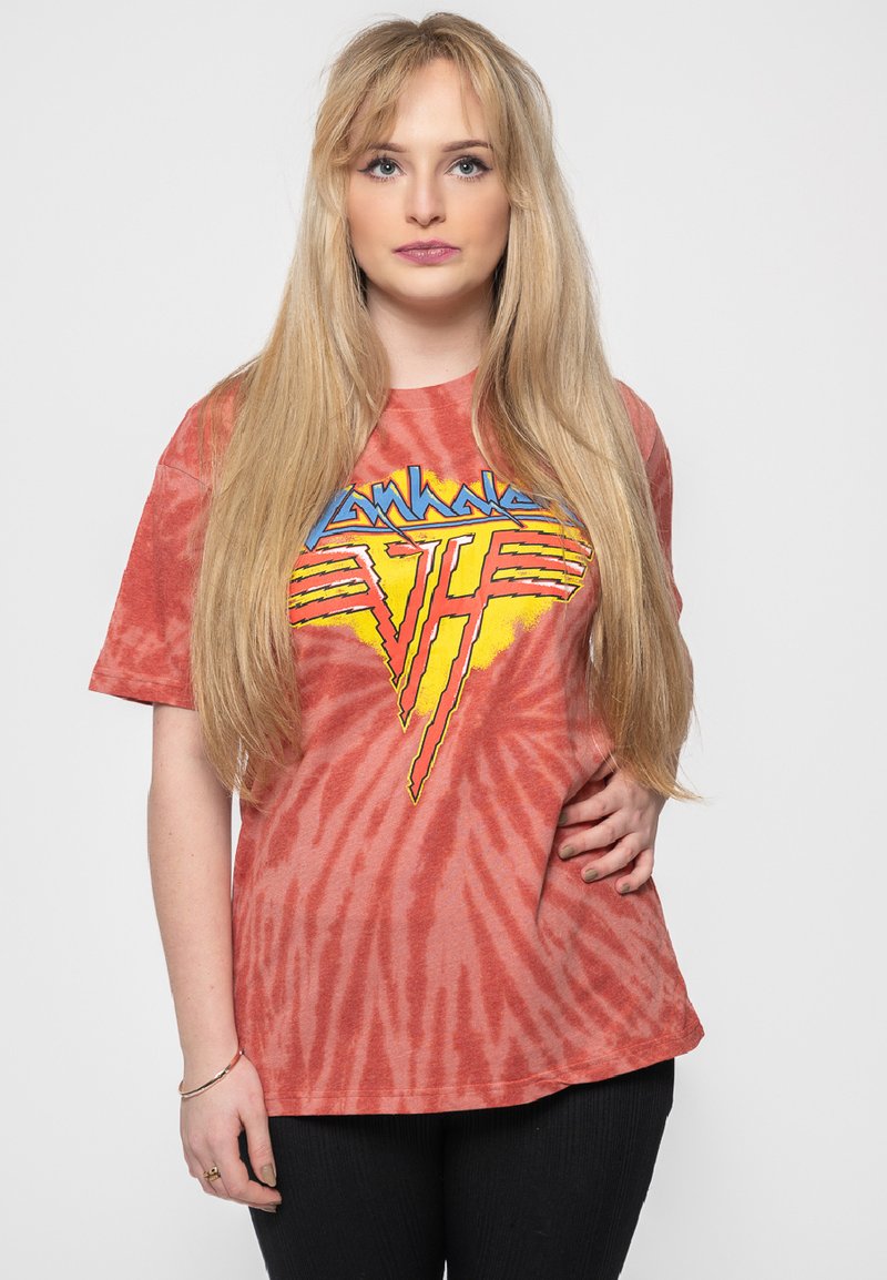 Paradiso Clothing VAN HALEN JAGGED BAND LOGO DYE WASH - Print T-shirt - red