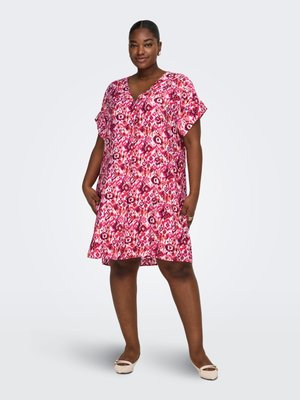 ONLY Carmakoma KLEID CARHAVANA KURZES KLEID - Robe de jour - fuchsia purple