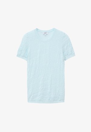 & OTHER STORIES, & OTHER STORIES JACQUARD KNIT T-SHIRT - T-shirt basique - light turquoise