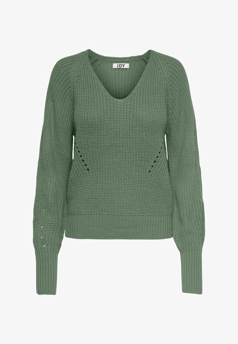 JDY JDYJUSTY L/S V-NECK NOOS - Jumper - sea spray
