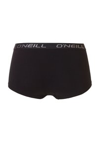 Boxers noirs avec une taille élastique douce portant le logo "O'Neill" en argent. Texture lisse, coupe classique et sans coutures visibles.