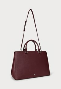 Lauren Ralph Lauren CROSSHATCH LEATHER LARGE HANNA SATCHEL - Rankinė - dark garnet