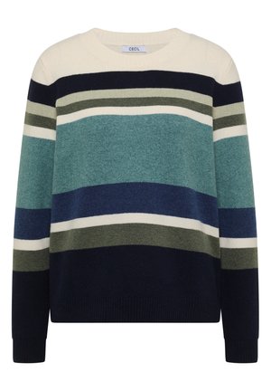Cecil, PULLOVER MIT RUNDHALS UND STREIFEN - Maglione - mineral blue melange