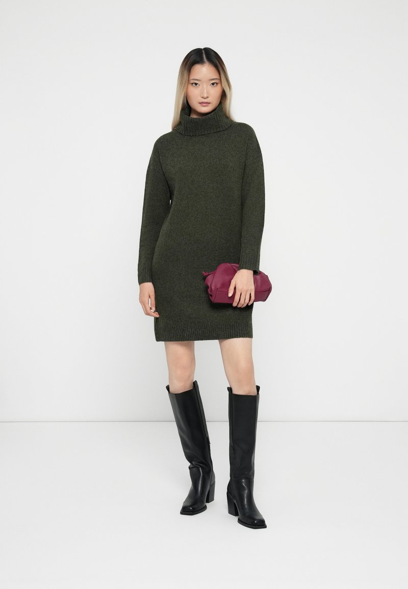 Sweater Dress Outfit Stylish Jumper Dress VILA VIHANNA ROLLNECK Jumper Dress Forest Night/dark Green Sweater Dress Outfit Stylish Jumper Dress VILA VIHANNA ROLLNECK Jumper Dress Forest Night/dark Green