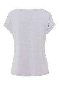 Lichtgrijze t-shirt met korte mouwen, een relaxed fit en een ronde halslijn. Gemaakt van zacht katoen met een gladde textuur.
