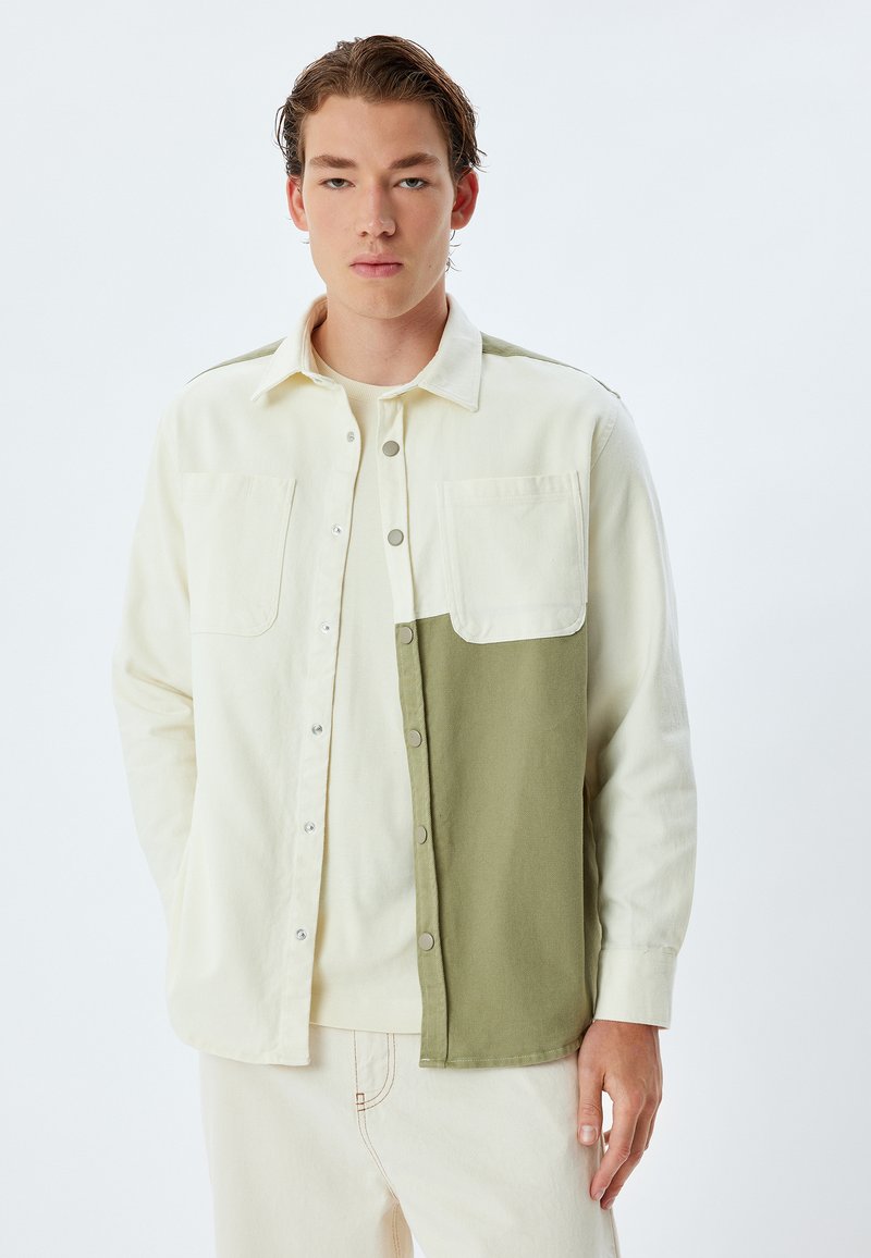 Koton COLOR BLOCK  - Jeansjacka - beige
