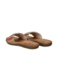 Sandales tressées avec une tige en jute naturel, ornées d'accents brodés colorés et dotées d'une semelle intérieure douce et rembourrée couleur tan ainsi que d'une semelle antidérapante.
