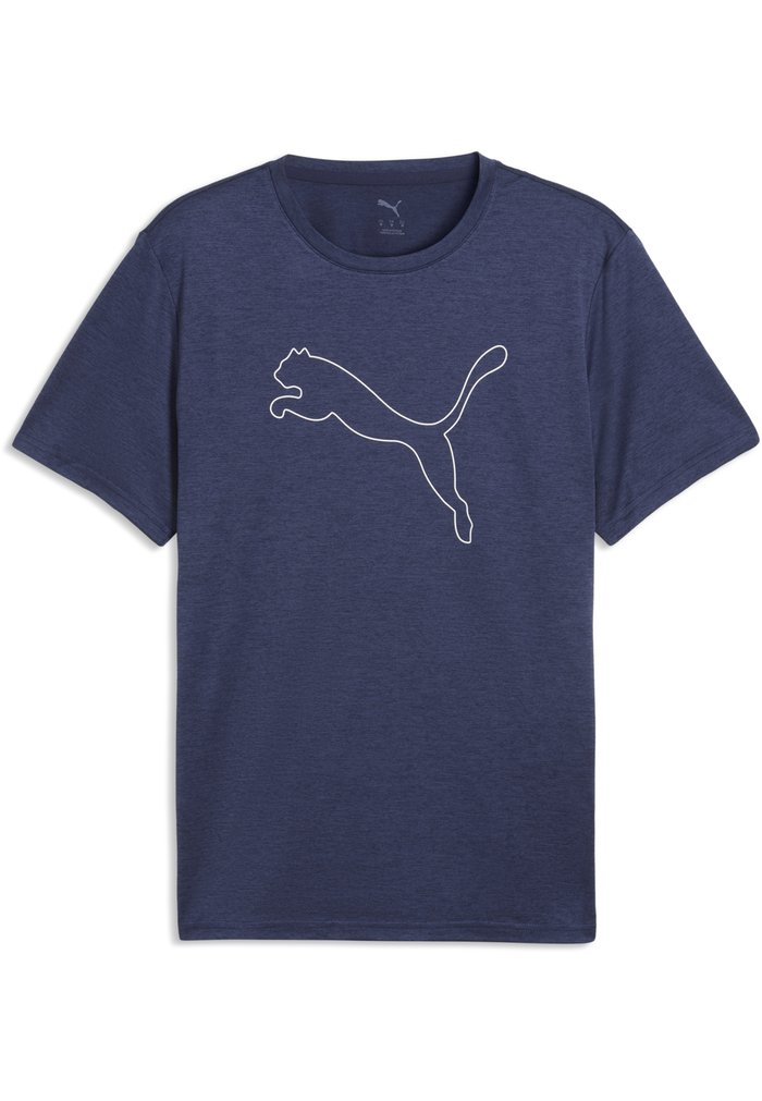PUMA M TAD ESSENTIAL HEATHER CAT TEE (CF LARGE CAT) - Sports T-shirt - navy heather