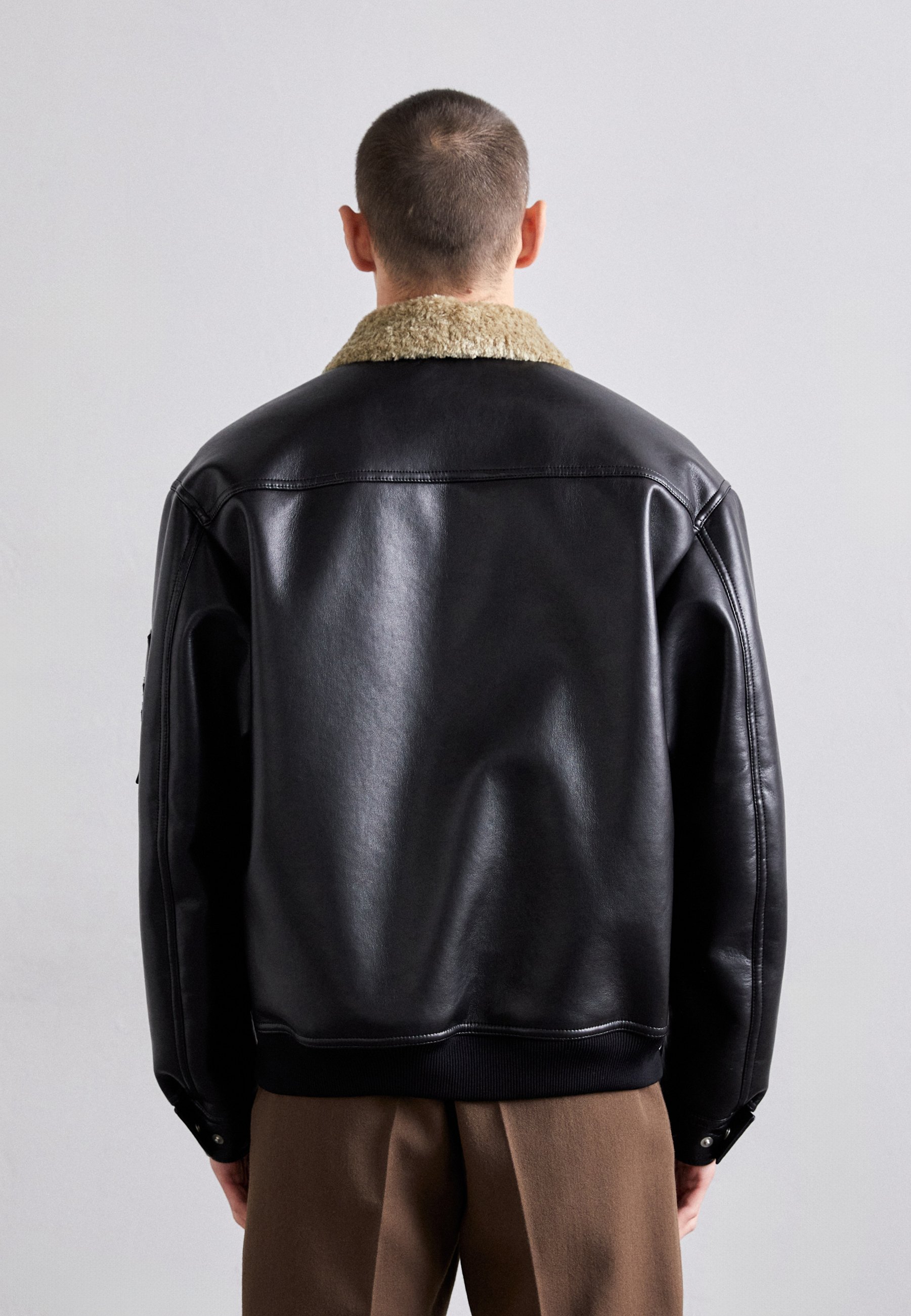 Nanushka LUDE - Faux leather jacket - cornstalk/black/black